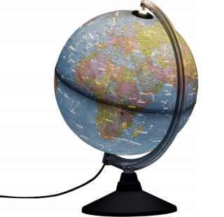 Ideálny podsvietený globe s politickým obrazom