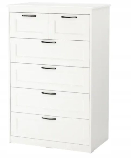 Ikea Songesand hrudník, 6 zásuviek, biela, 82x126 cm
