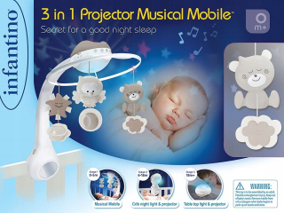 Infantino 3in1 Hudobný projektor Carousel (Gray)