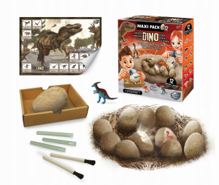 Vajíčko mega zabaleného dinosaura - 12 kusov - bukový
