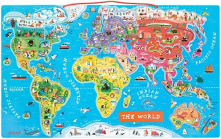 Janod Magnetic Puzzle Educational World Map 7+