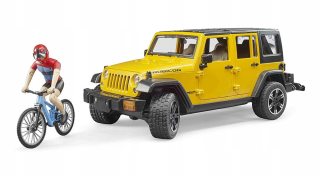 Jeep Wrangler Rubicon s bicyklom a figurínom