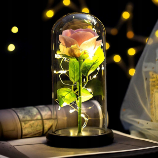 Jeqckloves Roses And Warm Led Lights Container