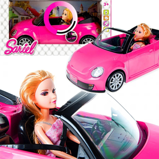 CABRIOLET AUTO VEĽKÝ DOLL DOLL BARBIE PINK SOUND