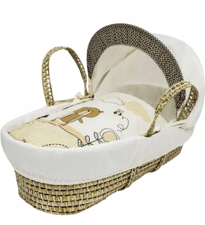 Kinder Valley Basket of Mojžiš Cradle +Béžová posteľná bielizeň