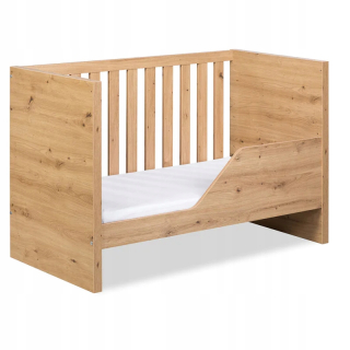Kluupś Cot Amelia Oak s bariérou 120x60