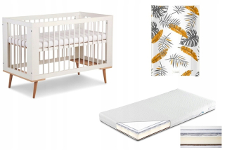 Kluupś Cot Sofie Biel 120x60 +matrac +posúvanie