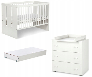 Klupś set nábytok paula biela posteľ 120x60