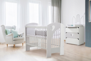 Klupś nábytok set cots 120x60 NEL srdce