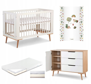 Klupś nábytok sada Sofie 120x60 +matrac +prebaľovacia tabuľka