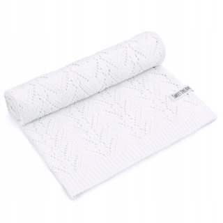 Prikrývka na otvorenú bambus pre krst 80x100 biela