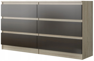 Kúzačka na hrudi 120 cm 6 zásuviek Sonoma Mix Wenge Pl