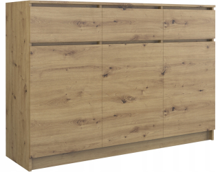 Zásuvky 3d3s 120 cm dubové remeselné zásuvky Salon