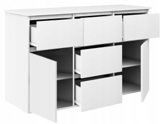 Biely komoda 120 cm k4 zásuvky veľké skrinky Pasné