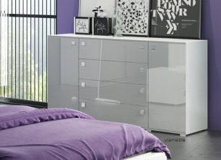 Biela komoda do haly High Gloss 160 cm