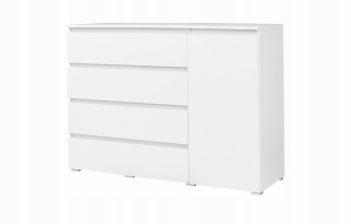 Dvere Dresser + 4 zásuvky Coco White Mat