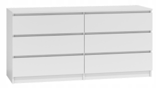 Zásuvky na veľkú skrinku so 6 zásuvkami knižnice biely salón
