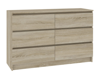 KOMODA KOMODA 120cm 6 ZÁSUVKOV VEĽKÁ SONOMA