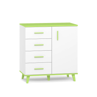 Mládežnícka komoda Smoot Cod03 Green White