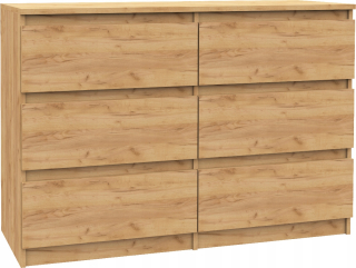 Skrinka na komoda 120 cm 6 zásuviek Craft Golden Oak