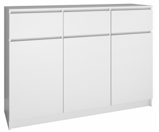 SKRIŇA 3D3S SKRIŇA 120CM BIELE DVERE ZÁSUVKY OBÝVAČKA