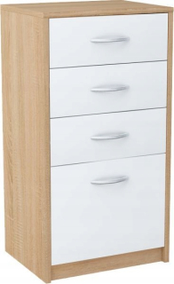 Skrinka na komodu 4 zásuvky úzke 45 Sonoma/White Oak