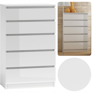 Skrinka na komoda 5 zásuviek M5 biely Sheller Gloss
