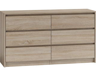 Zásuvka na komoda 6 zásuvky 140 cm dub Sonoma Karo K140