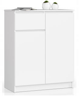 Skrinka na komoda 80 cm 2 dvere 1 biela zásuvka