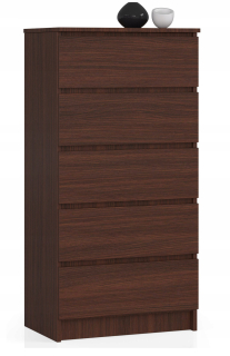 Skrinka na komoda K 60 cm 5 wenge zásuvky vysoké vysoké