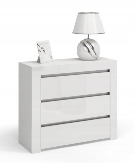 Skrinka na komoda pre 3 zásuvky Deko D3 White Gloss