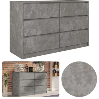 Knižnica skrinky na komoda K 120 6 zásuviek 120 cm betón