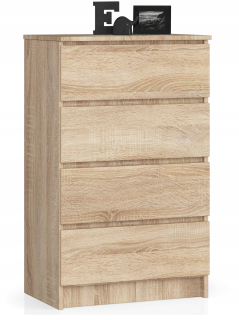 Tabuľka skrinky na komoda 60 cm 4 zásuvky veľká sonoma