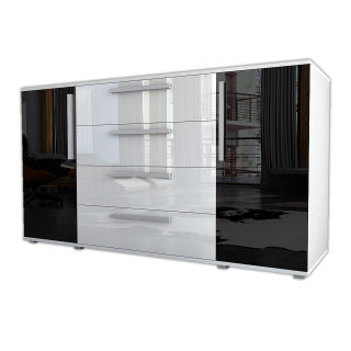 Komoda VYSOKÝ LESK 160 cm s predĺženými úchytkami