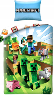 Minecraft Bedding Set Alex Steve Pig 140x200