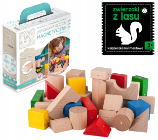 Mini farebné drevené magnetické bloky