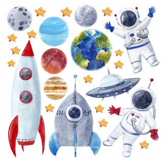 Nálepky na planétu Space Stars pre stenu xxl