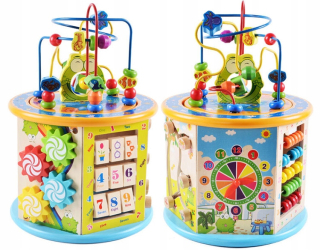 Drevená vzdelávacia kocka 8in1 labyrint Sorter
