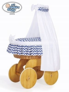 Mojžišský kôš s baldachýnom Hannah Natural + White