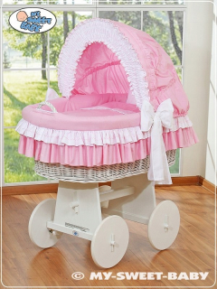 Mojžišský kôš s chovateľskou stanici- Bellamy White + Pink-White