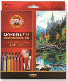 Monduz Crayons 36 Colors + Brush, koh-i-noor