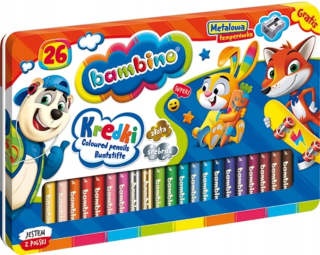 Ceruzky ceruzky 26 Bambino farby v kovovej OPA