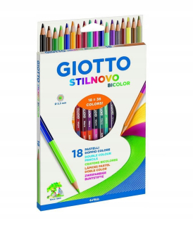 Stilnovo Double -Zadané pastelky 18 farieb Giotto