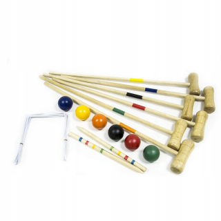 Kroketová záhradná hra nastavená pre 6 ľudí