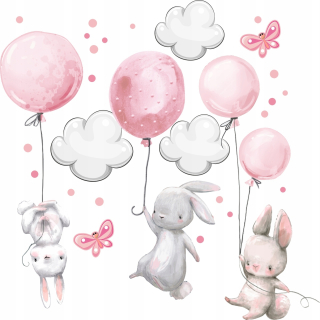 Bunny balóny nálepky pre stenu 100x200cm