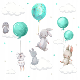 Rabín Balloons Polka Dots Stickers 100x100
