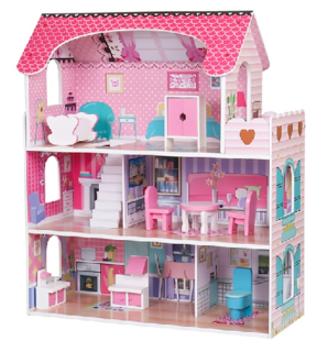 KX6484 Drevený domček pre bábiky Pink Villa 70cm