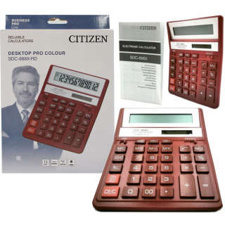 Kalkulačka kancelárie Občan 888xrd Red 12 číslic