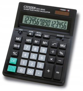 Kancelárska kalkulačka CITIZEN SDC-664S čierna