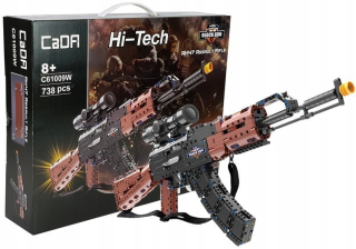 Puška AK47 vyrobená z blokov pre skladanie 738 prvkov l